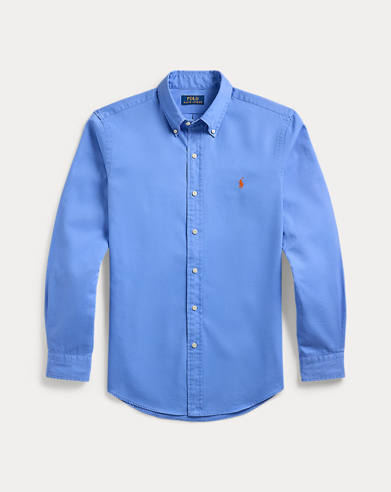 Custom Fit Twill Shirt Harbour Island Blue