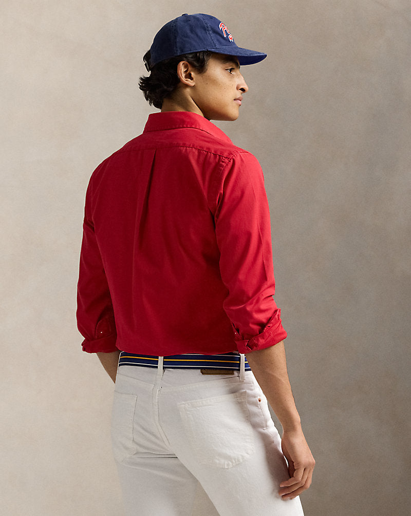 Custom Fit Twill Shirt Red