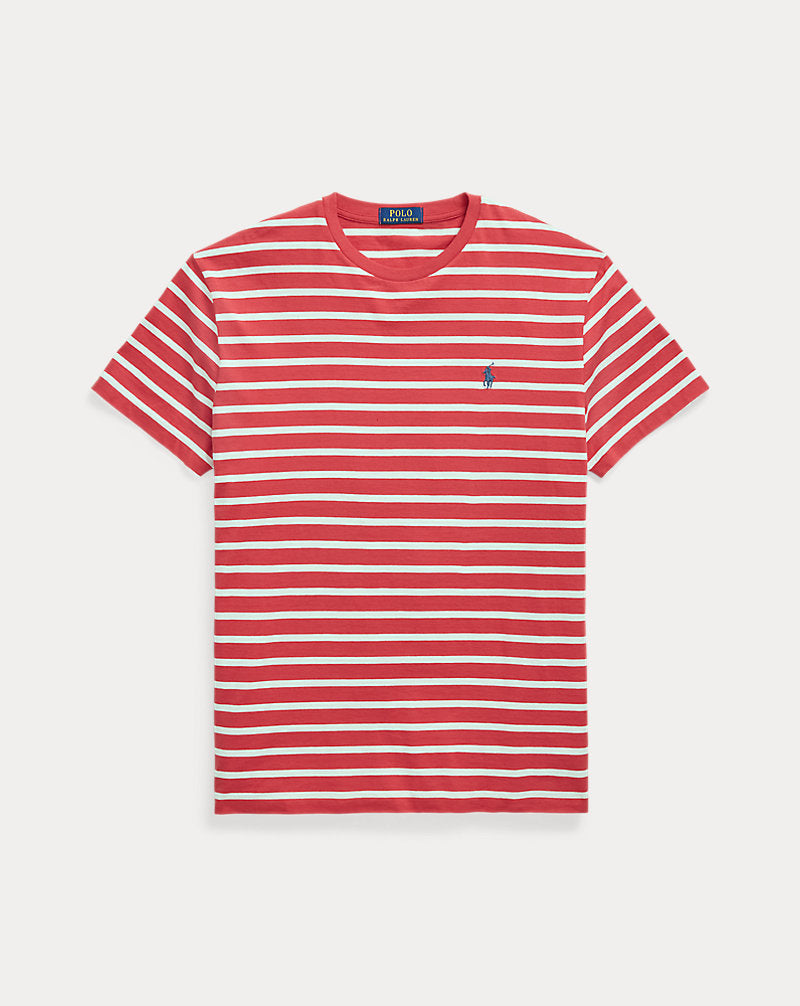 Custom Slim Fit Striped Jersey T-Shirt Spring Red/White