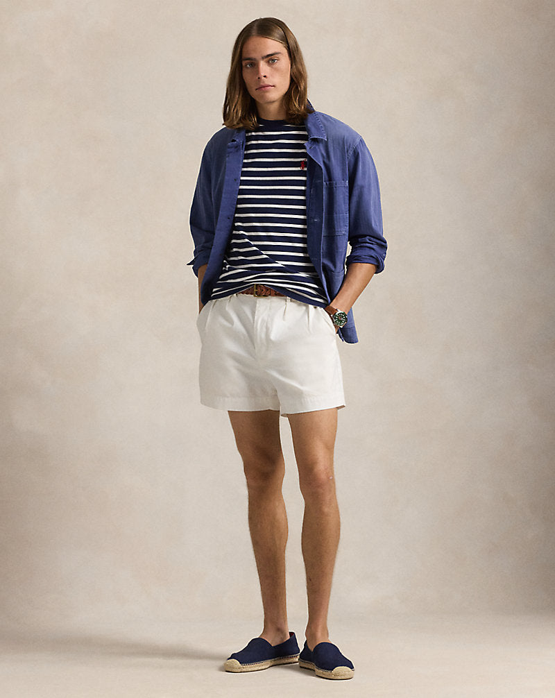 Custom Slim Fit Striped Jersey T-Shirt Newport Navy/White