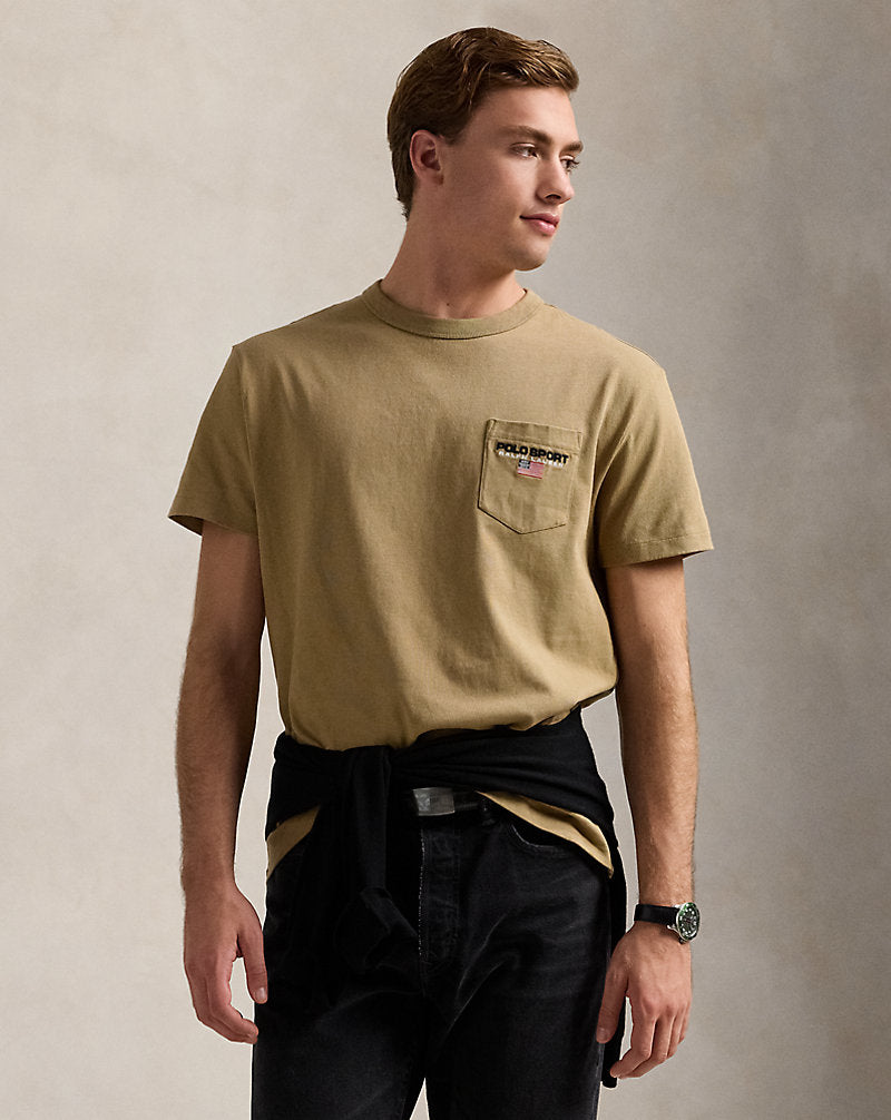 Classic Fit Polo Sport Pocket T-Shirt Desert Khaki/Polo Black