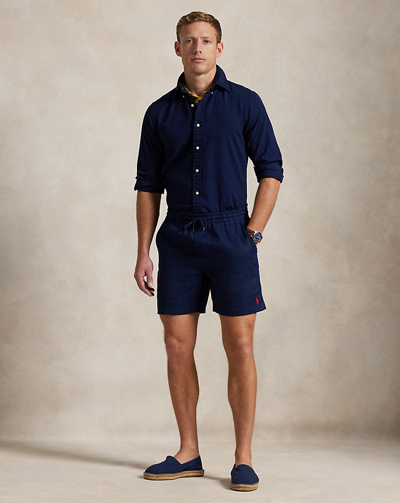 Custom Fit Seersucker Shirt Astoria Navy