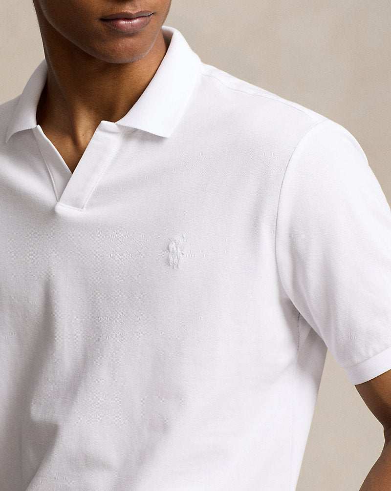 Classic Fit Stretch Mesh Polo Shirt White