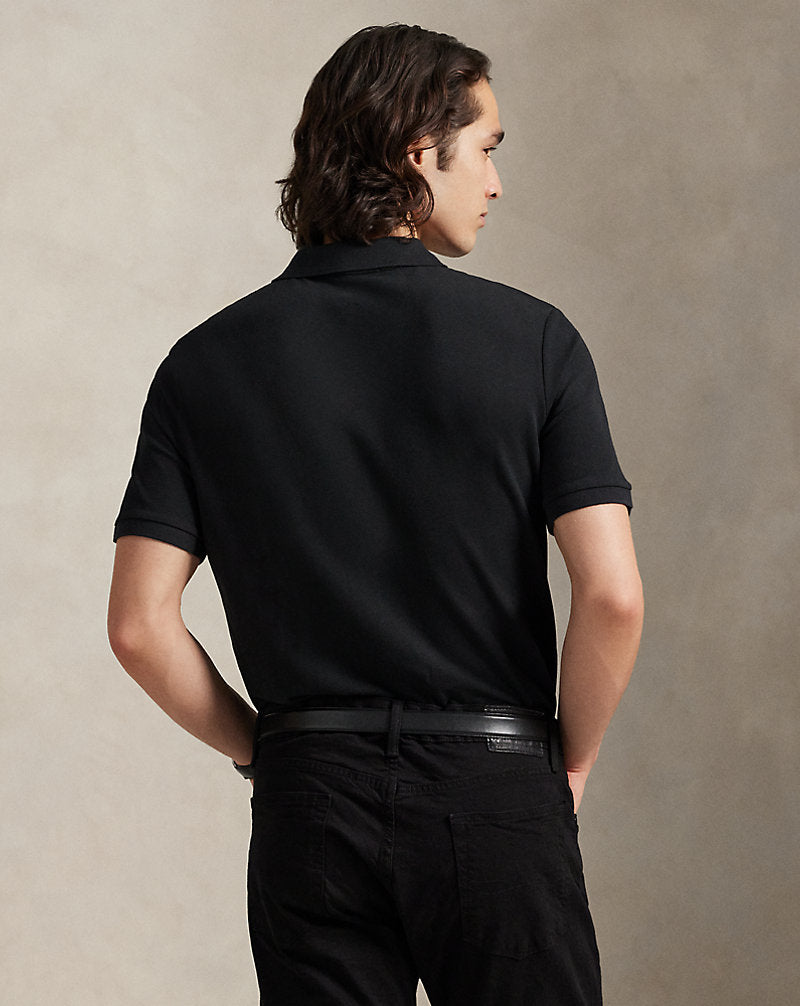 Pink Pony Stretch Mesh Polo Shirt Polo Black