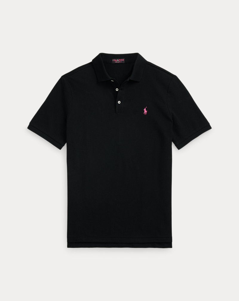 Pink Pony Stretch Mesh Polo Shirt Polo Black