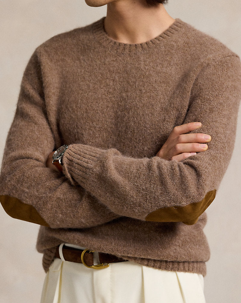 Suede-Patch Jumper Copper Melange