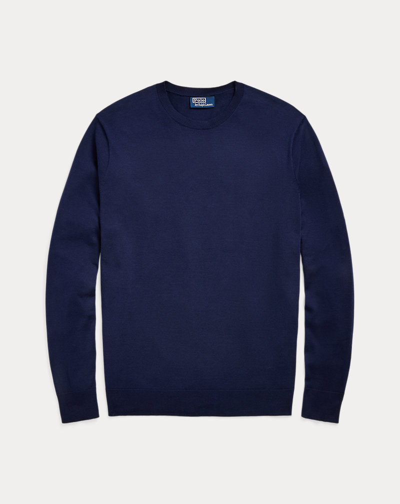 Cotton Crewneck Jumper Bright Navy