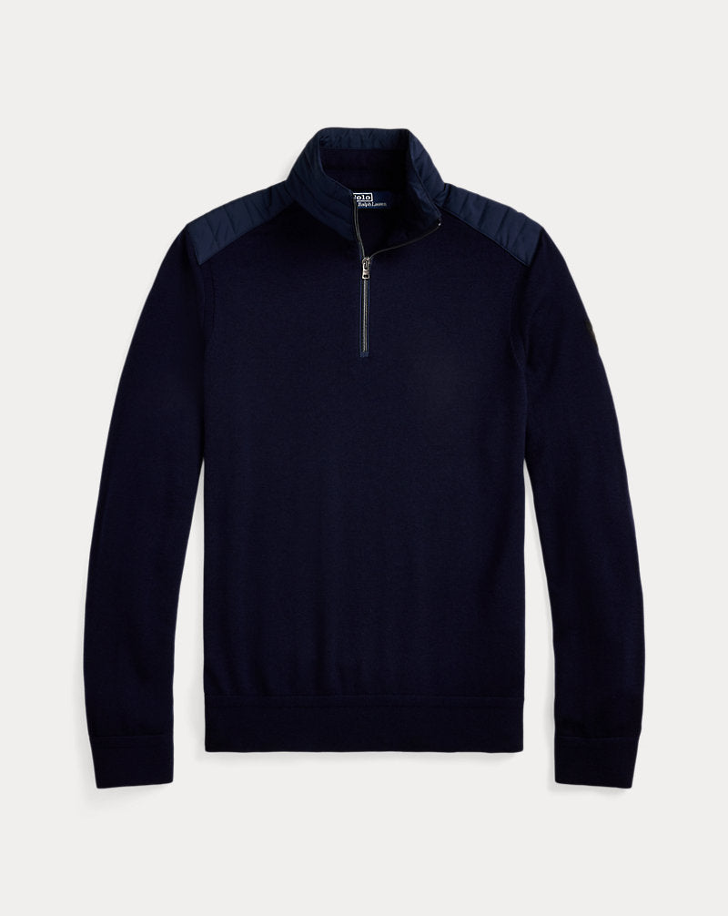 Hybrid Quarter-Zip Mockneck Jumper Piper Navy