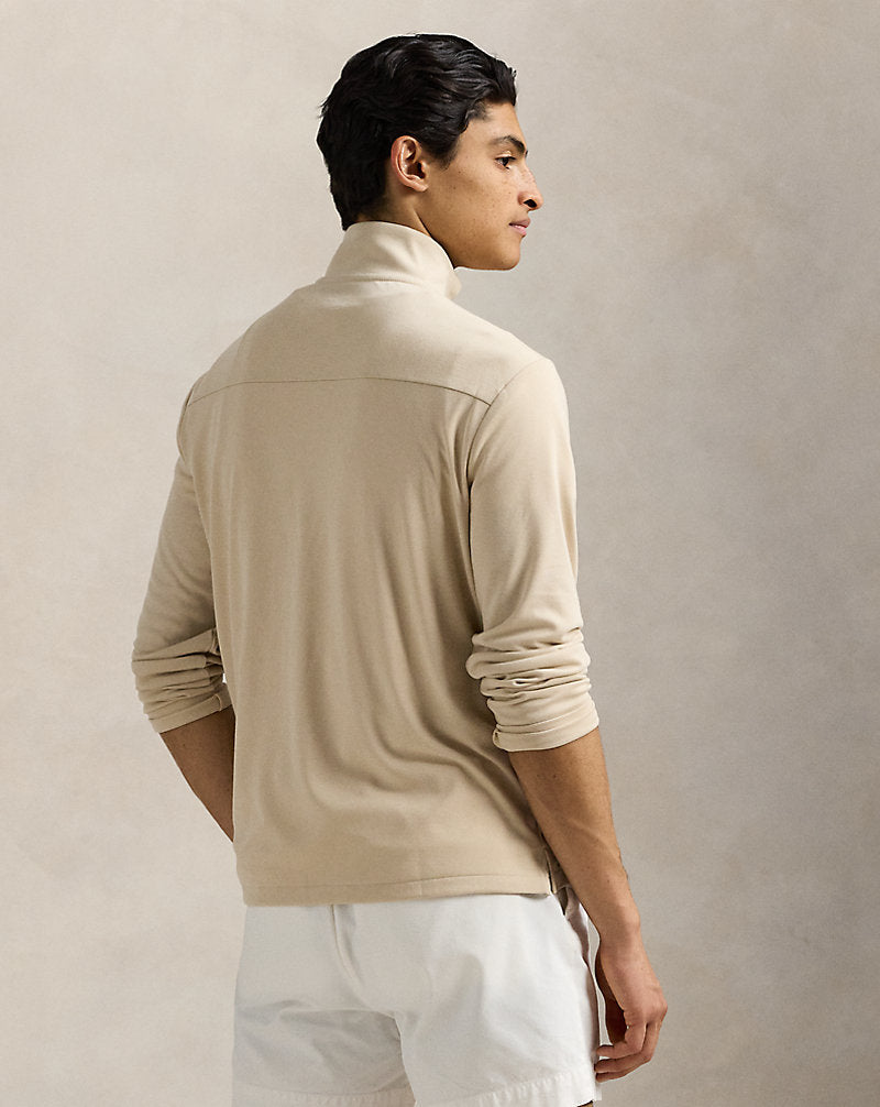 Performance Interlock Pullover Ranch Cream