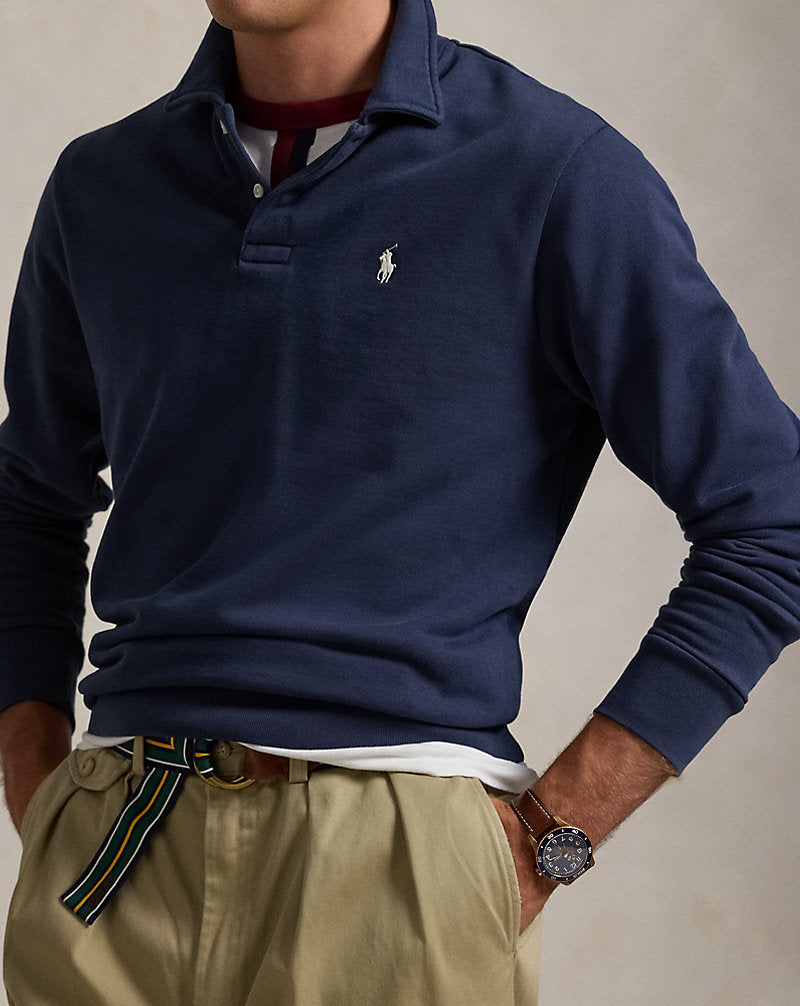 Loopback Fleece Collared Sweatshirt Cruise Navy