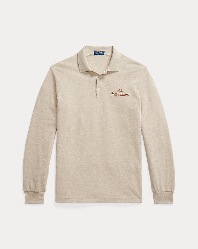 Classic Fit Logo Mesh Polo Shirt Tuscan Beige Heather