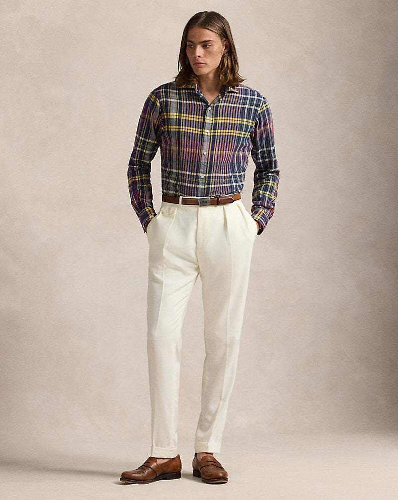 Classic Fit Madras Shirt 6590 Navy Berry Multi