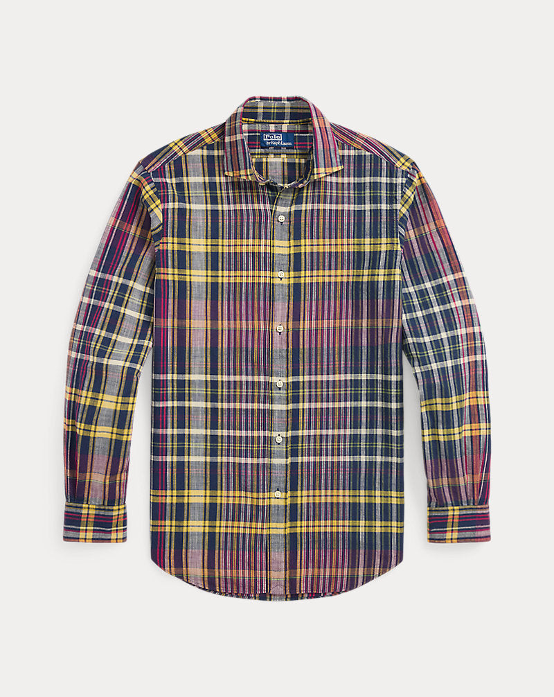 Classic Fit Madras Shirt 6590 Navy Berry Multi