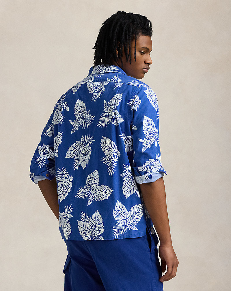 Classic Fit Monstera-Print Oxford Shirt Tropical Monstera