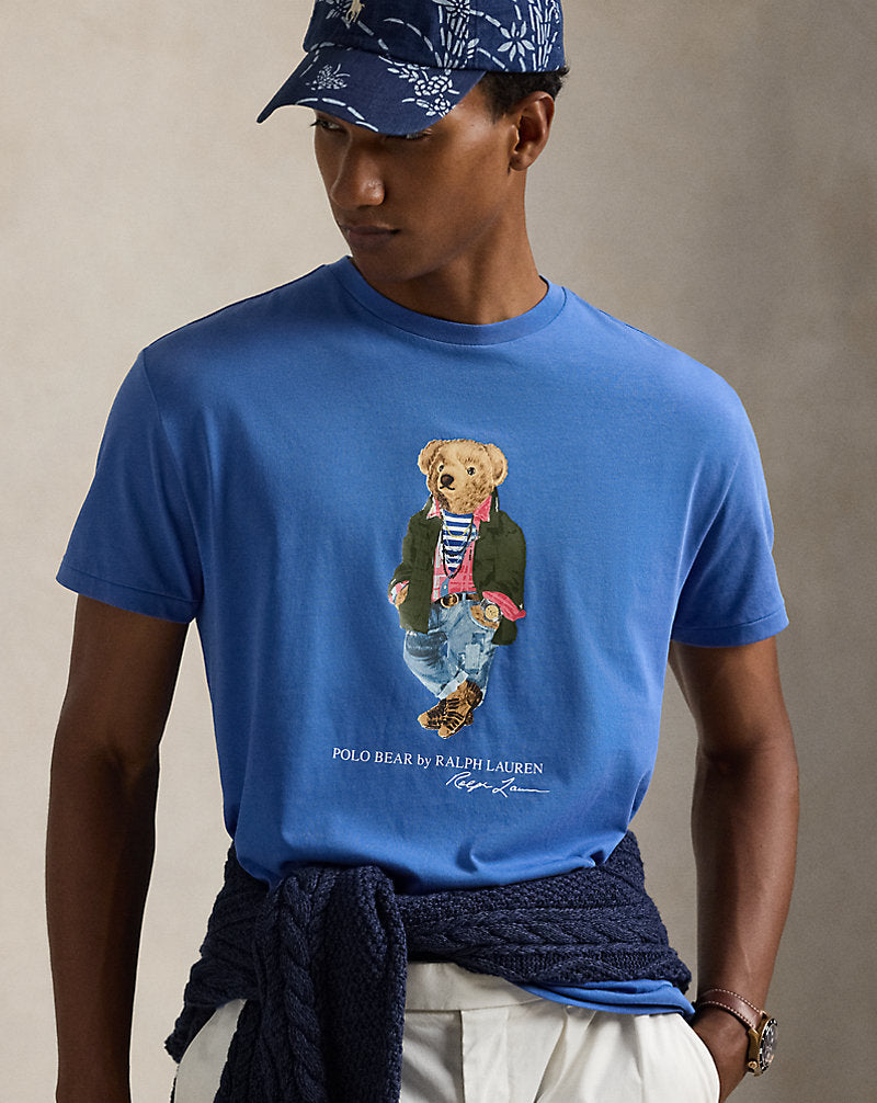 Classic Fit Polo Bear Jersey T-Shirt Nw Iris Blu Sw Explr
