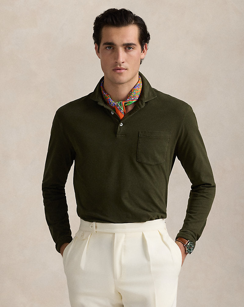Classic Fit Sueded Jersey Polo Shirt Armadillo