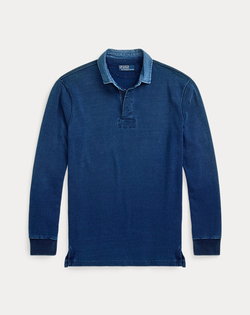 Classic Fit Indigo Jersey Rugby Shirt Dark Indigo
