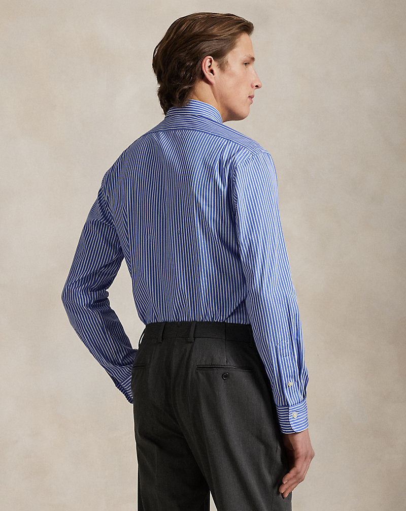 Custom Fit Striped Poplin Shirt Blue/White