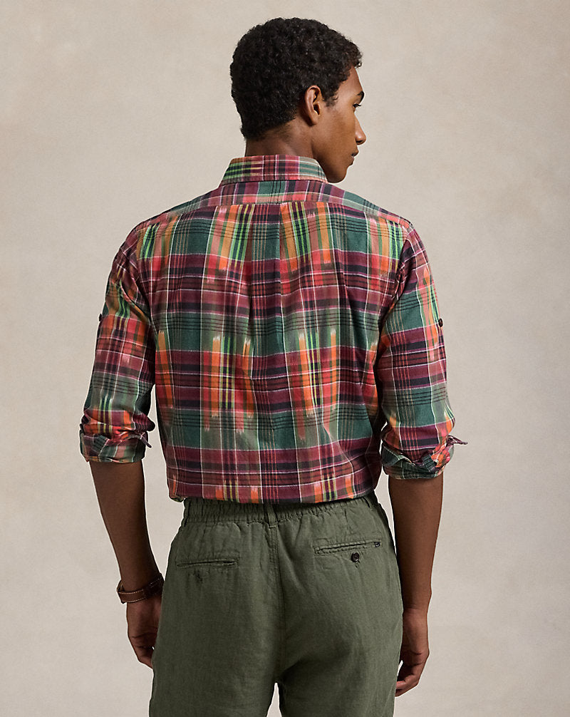 Classic Fit Madras Workshirt Green/Red Multi