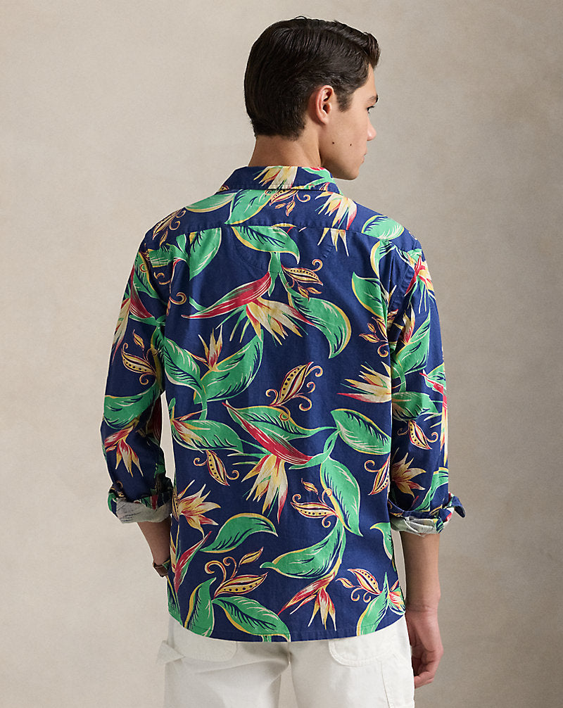 Classic Fit Floral Flannel Camp Shirt 6614 Bird Of Paradise Flo