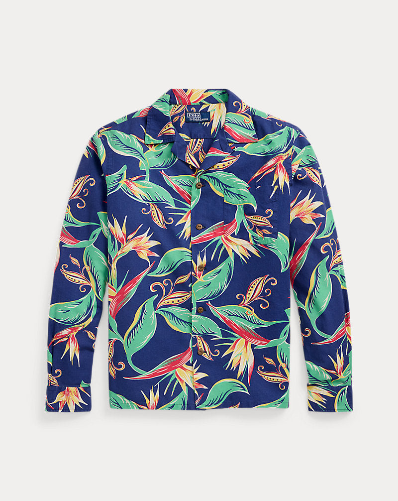 Classic Fit Floral Flannel Camp Shirt 6614 Bird Of Paradise Flo