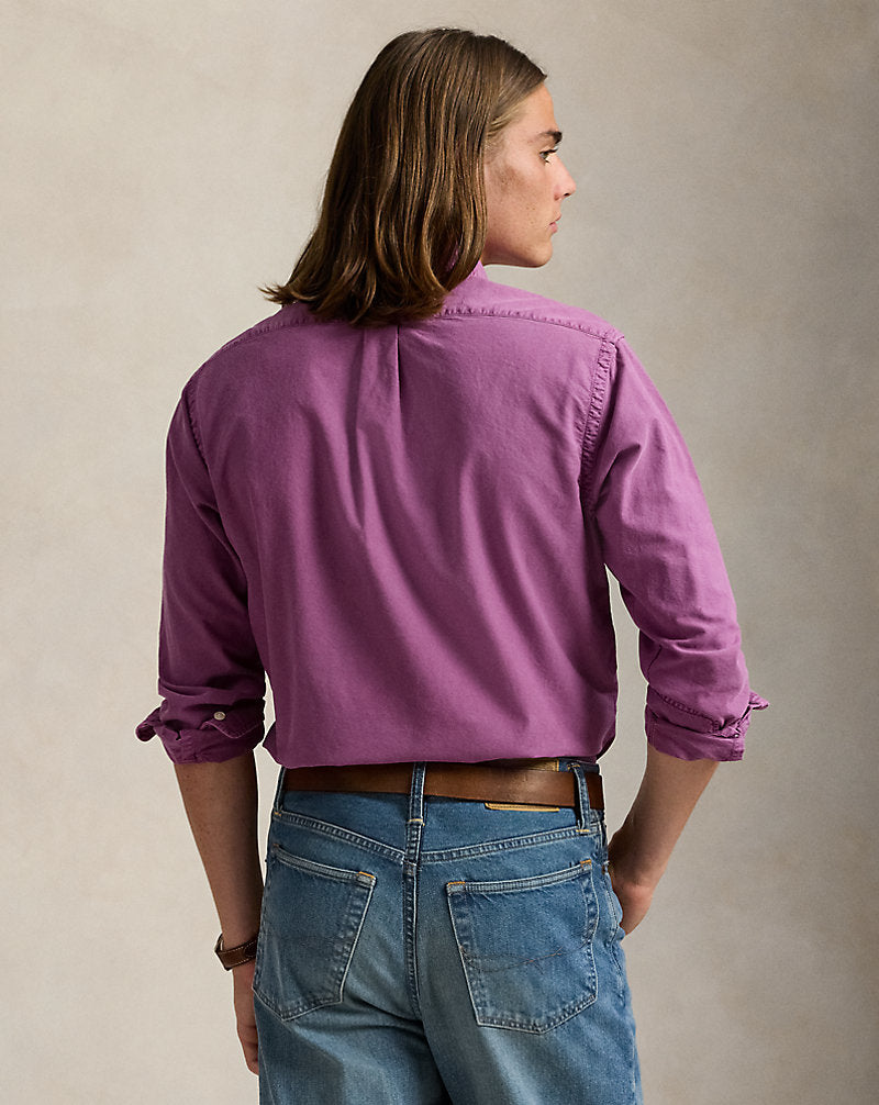 Slim Fit Garment-Dyed Oxford Shirt Tea Rose