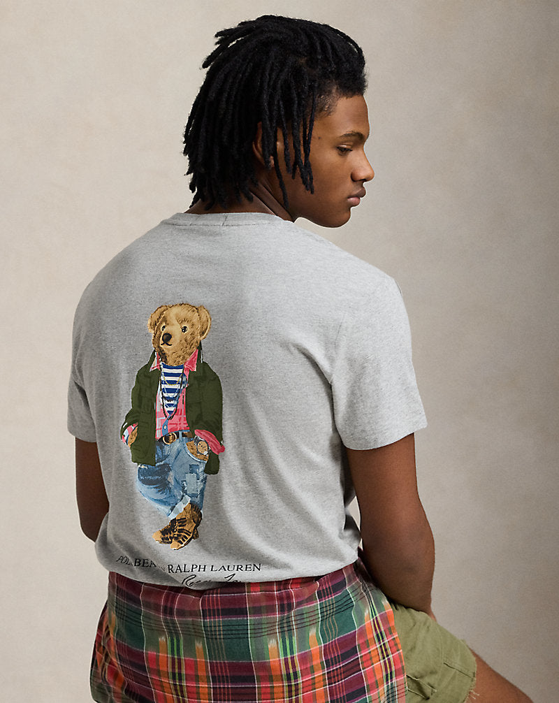 Custom Slim Fit Polo Bear Jersey T-Shirt Andover Htr Explorer