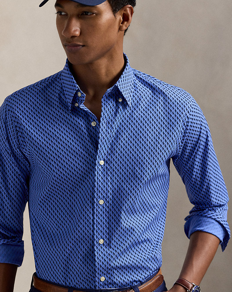 Custom Fit Polo Pony Stretch Shirt All-over Pony Player