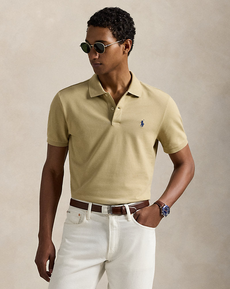 Tailored Fit Performance Mesh Polo Shirt Classic Khaki