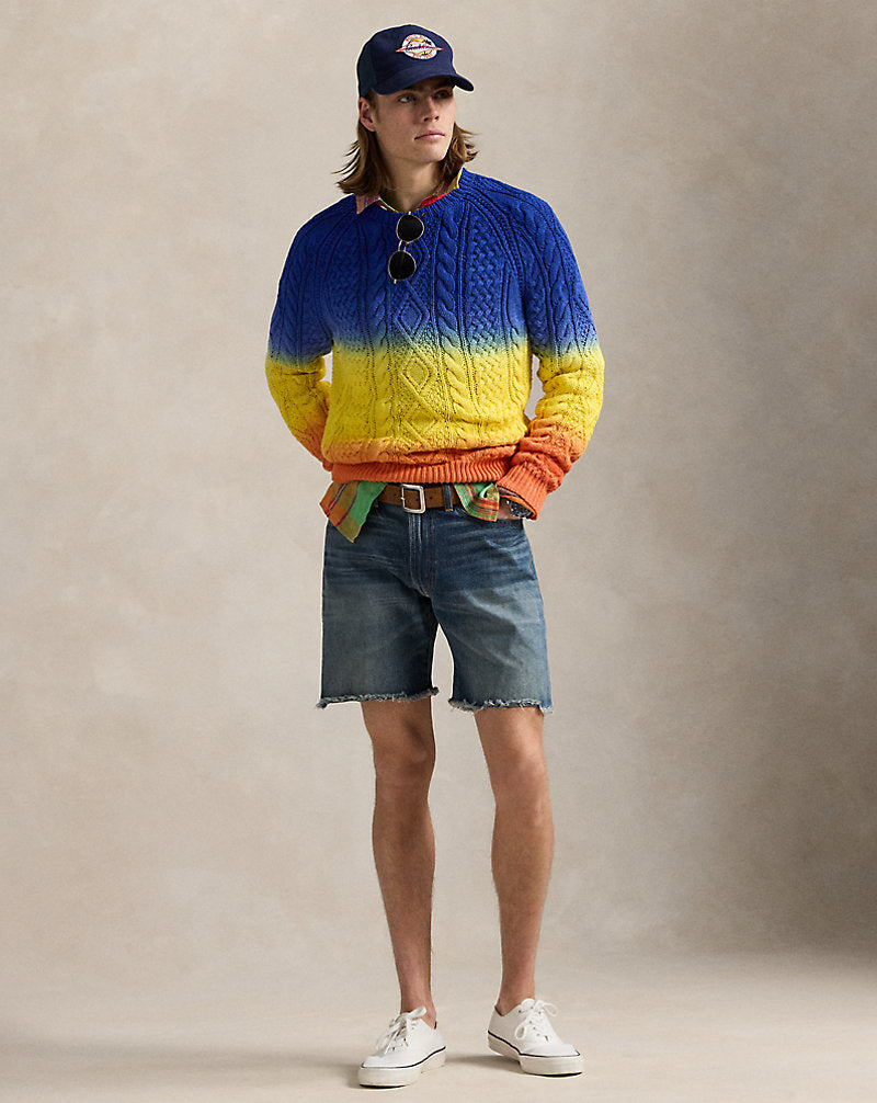 Dip-Dyed Aran-Knit Cotton Jumper Dip Dye Multi