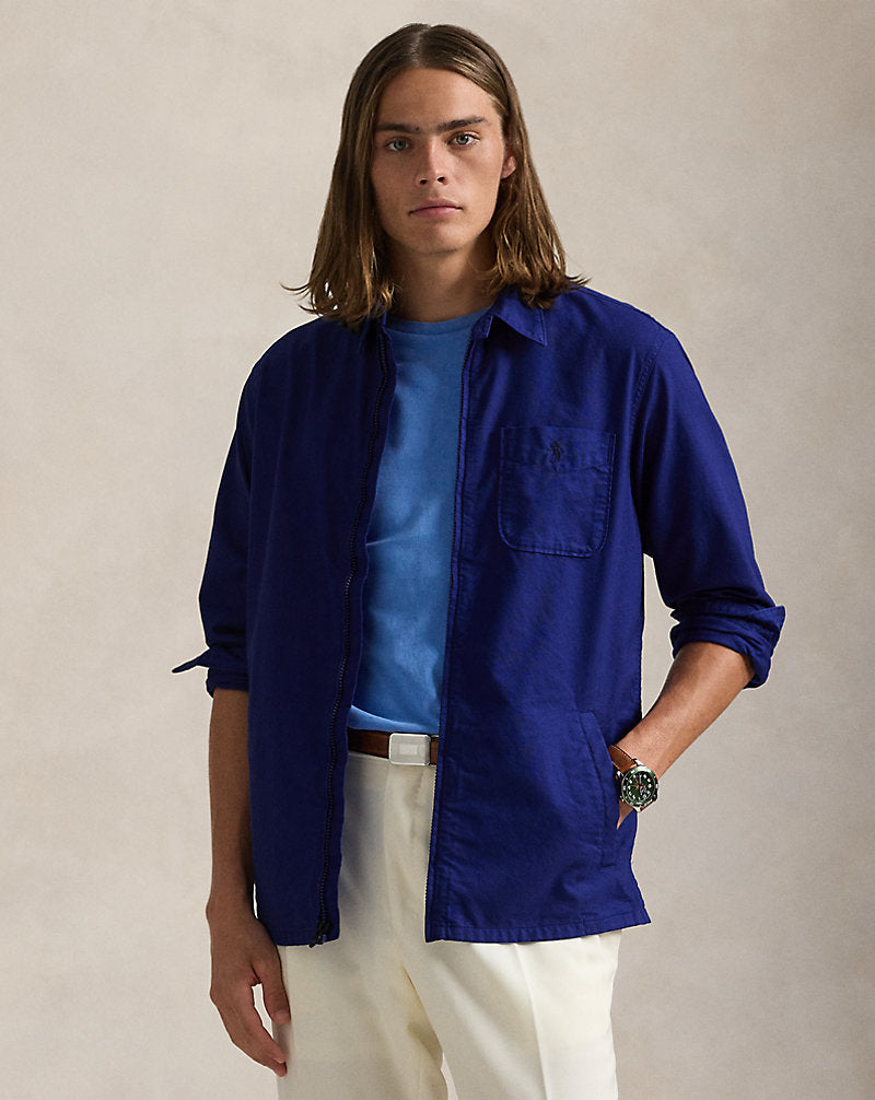 Garment-Dyed Oxford Overshirt Chalet Blue