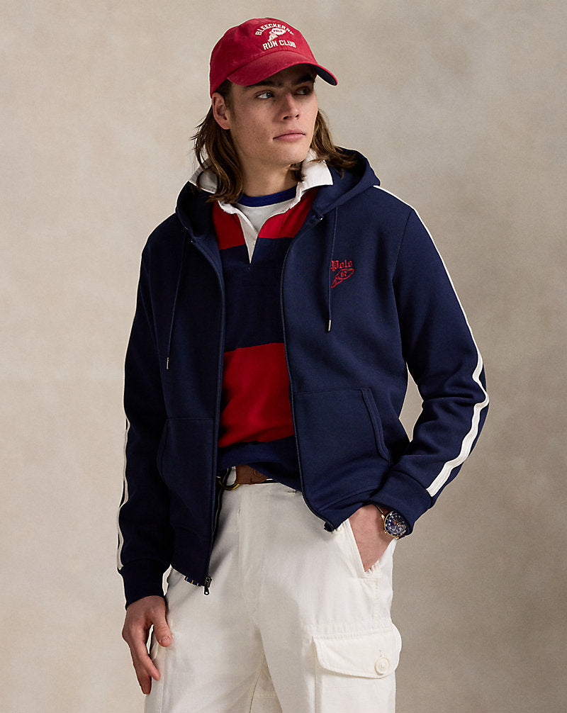 Logo Double-Knit Mesh Hoodie Cruise Navy Multi