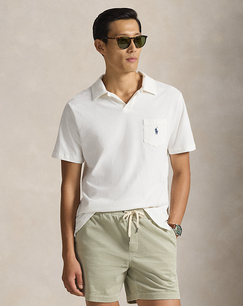 Standard Fit Cotton-Linen Polo Shirt Nevis