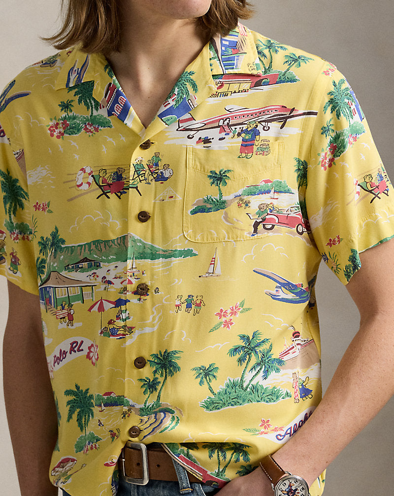 Classic Fit Polo Bear Camp Shirt On Holiday Bear
