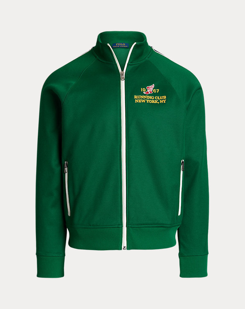 Embroidered Plaited Tricot Track Jacket Tennis Green