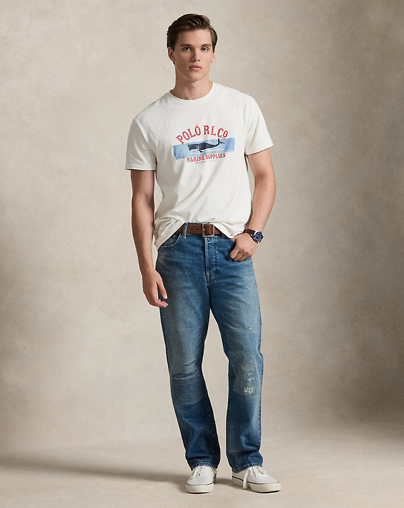Classic Fit Jersey Graphic T-Shirt Deckwash White