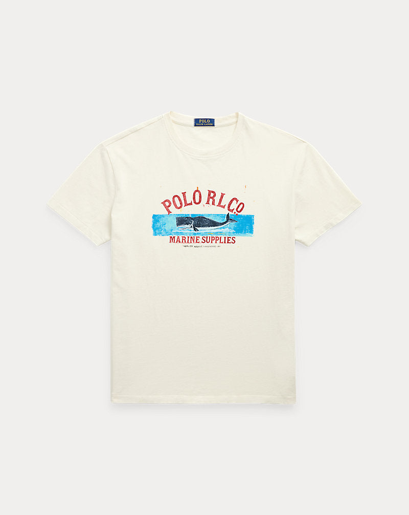 Classic Fit Jersey Graphic T-Shirt Deckwash White