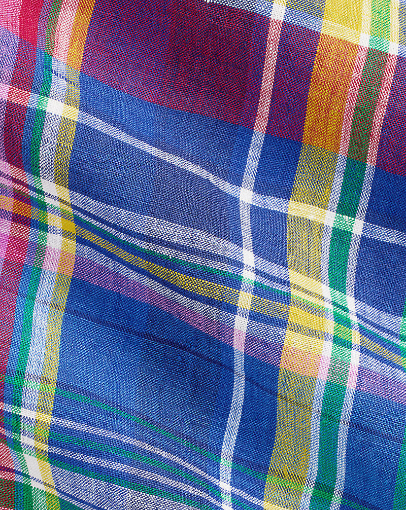 Classic Fit Plaid Linen Fun Shirt Funshirt