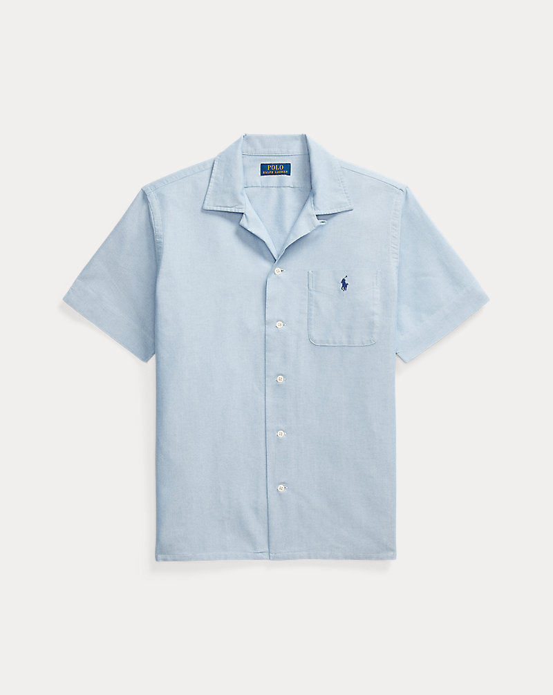 Classic Fit Oxford Camp Shirt Blue