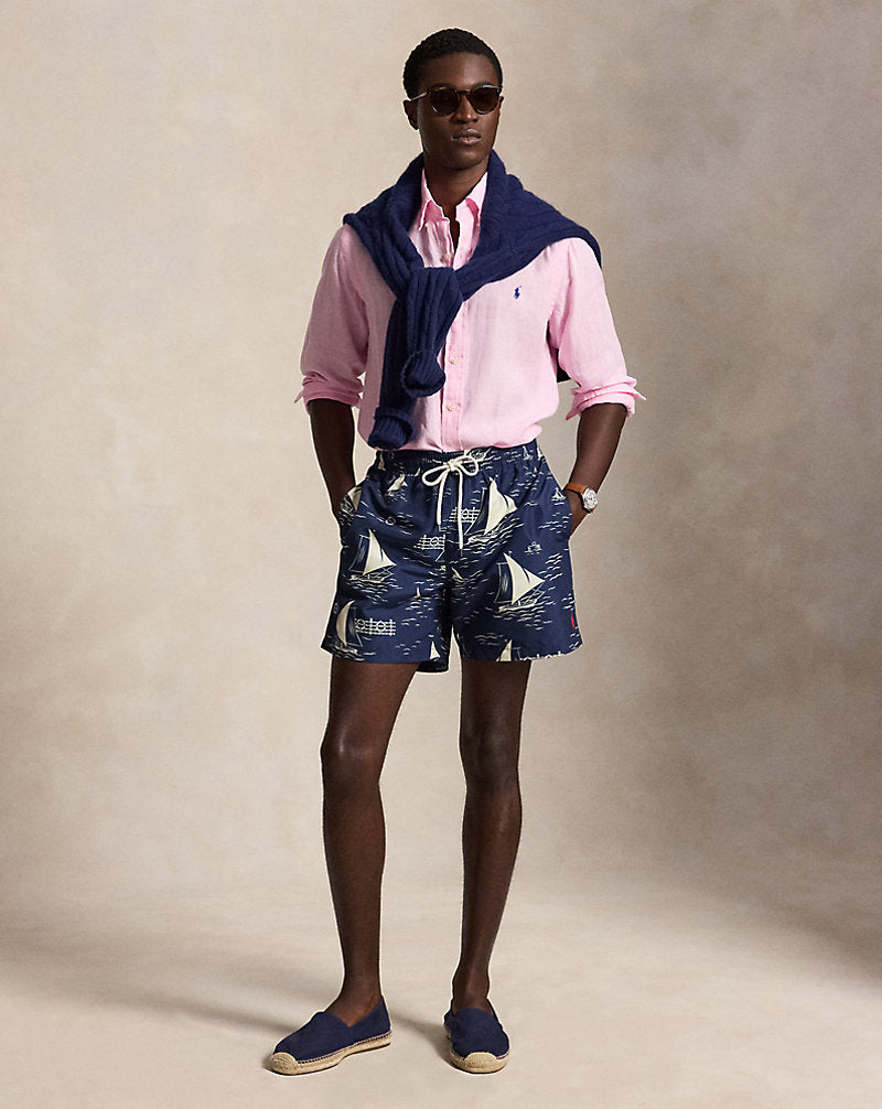 Custom Fit Linen Shirt Carmel Pink
