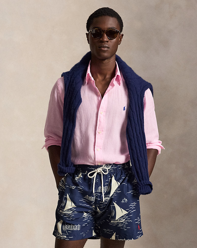 Custom Fit Linen Shirt Carmel Pink