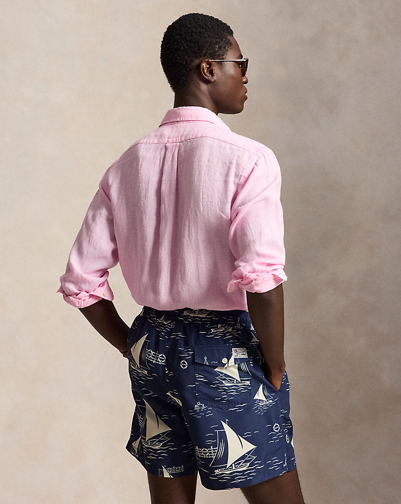 Custom Fit Linen Shirt Carmel Pink