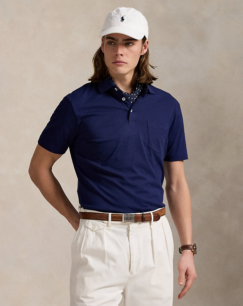 Standard Fit Lisle Polo Shirt Newport Navy