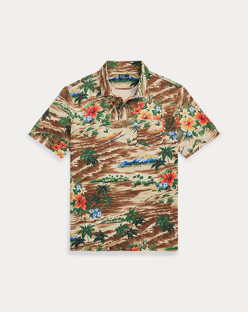 Classic Fit Tropical Linen-Cotton Polo Outrigger Scenenic