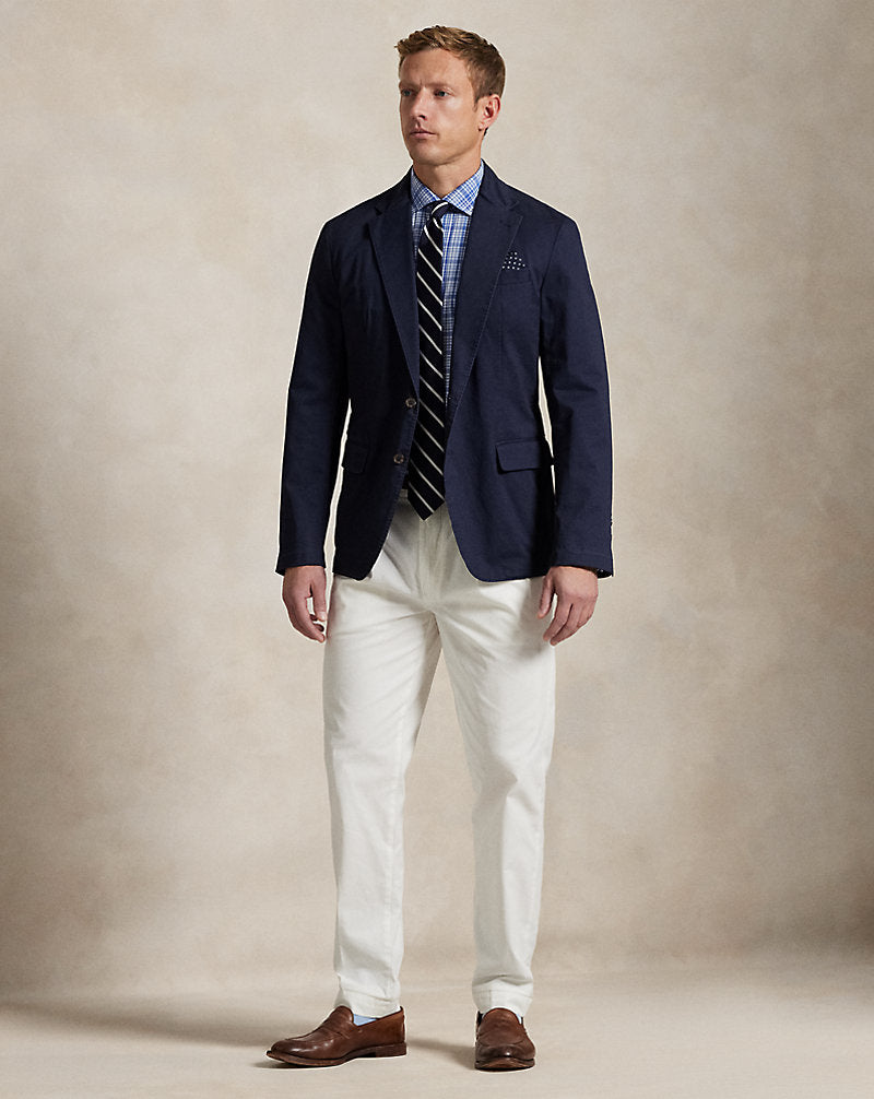 Classic Fit Plaid Stretch Poplin Shirt Blue Multi
