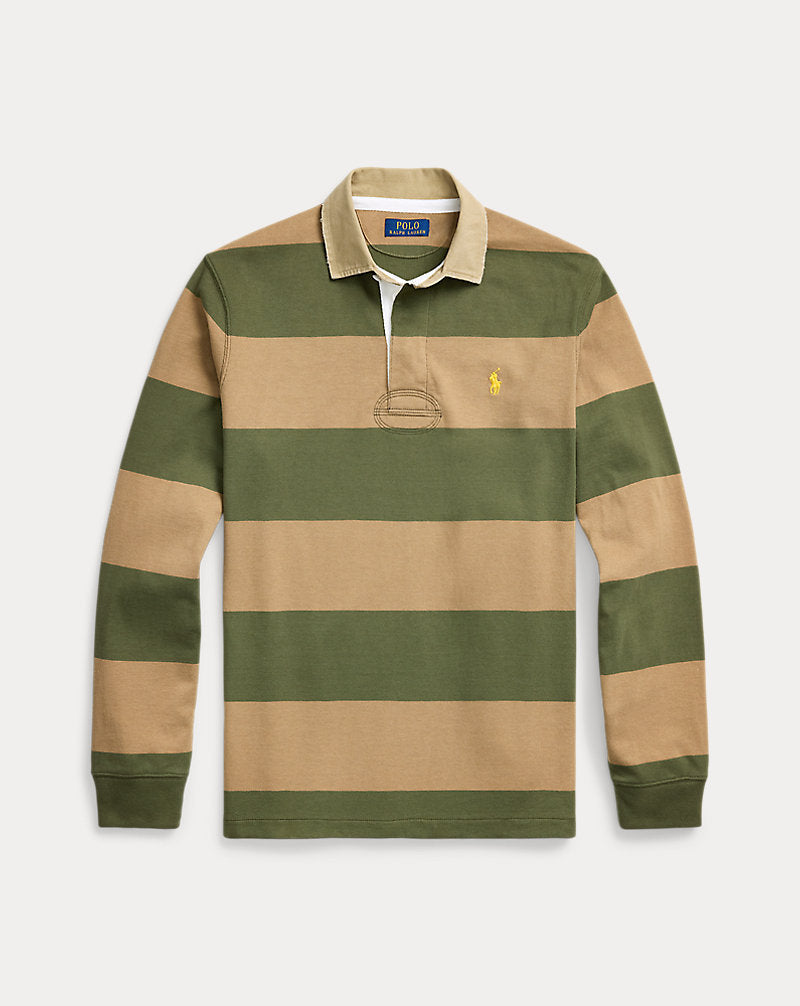 Classic Fit Khaki-Collar Rugby Shirt New Olive/Montana Khaki