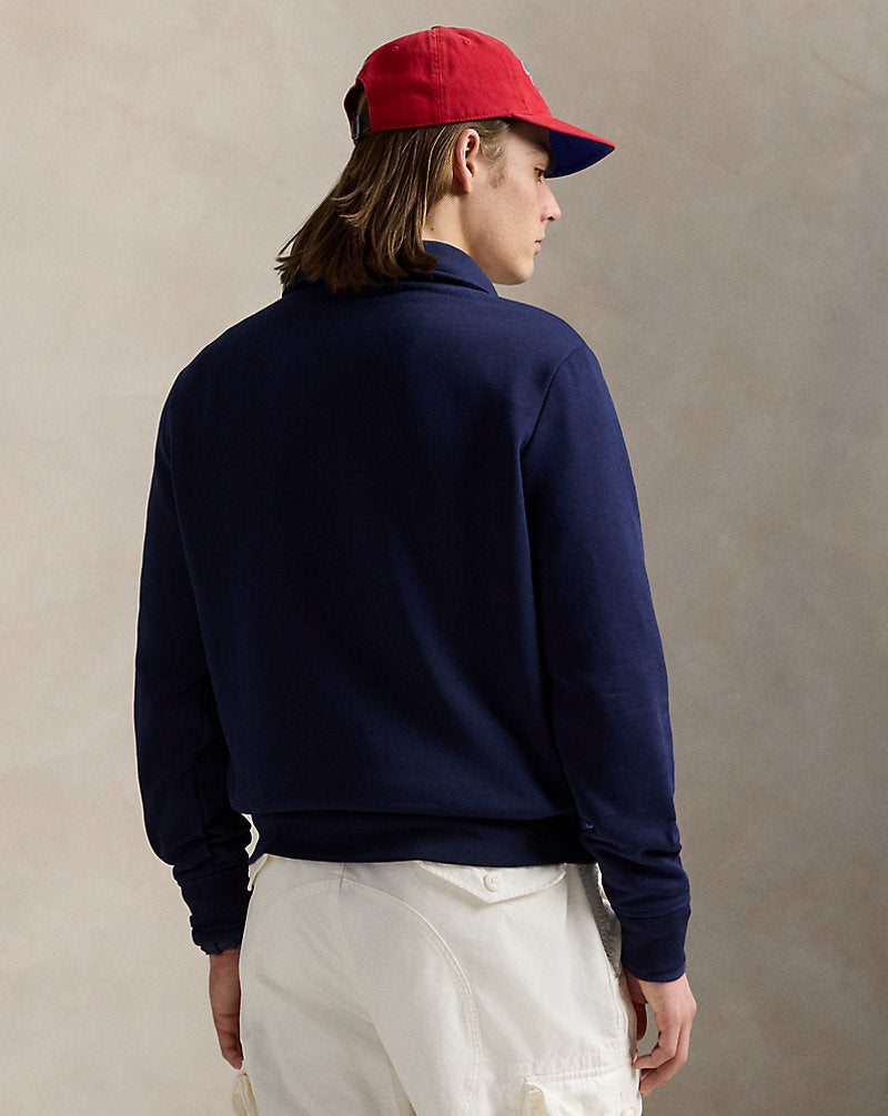 Logo Fleece Collared Sweatshirt Cruise Navy