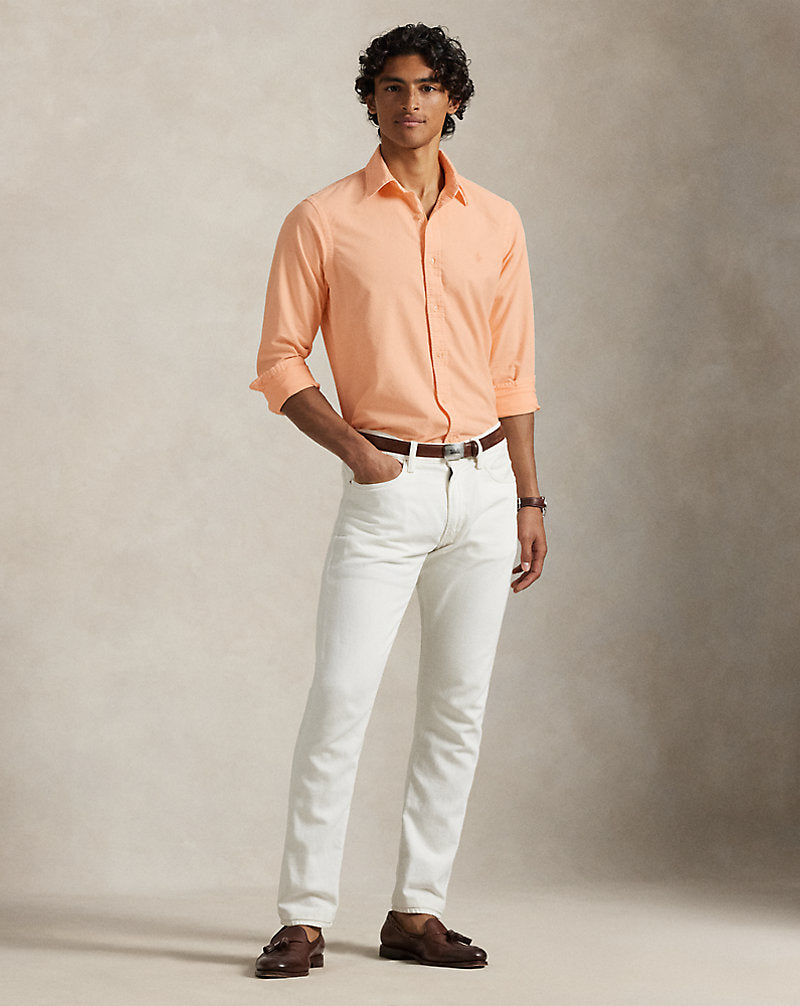 Custom Fit Mineral-Dyed Oxford Shirt Amber