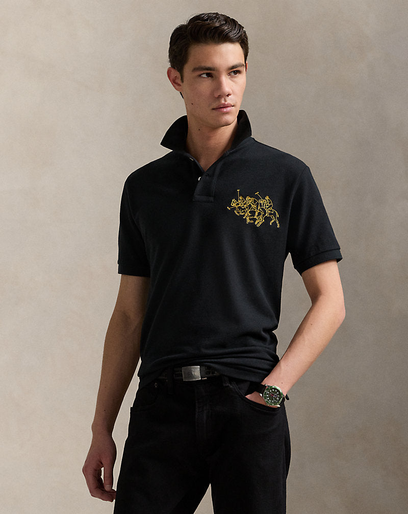 Lunar New Year Triple-Pony Polo Shirt Polo Black