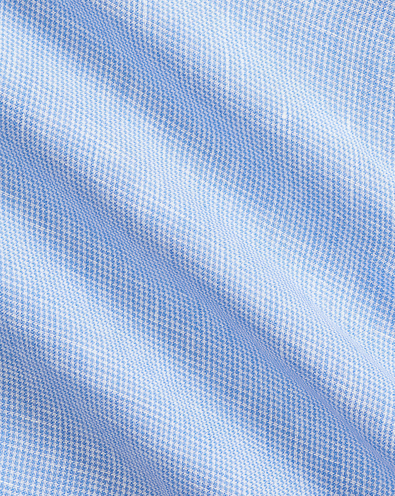 Custom Fit Linen Shirt Cabana Blue White